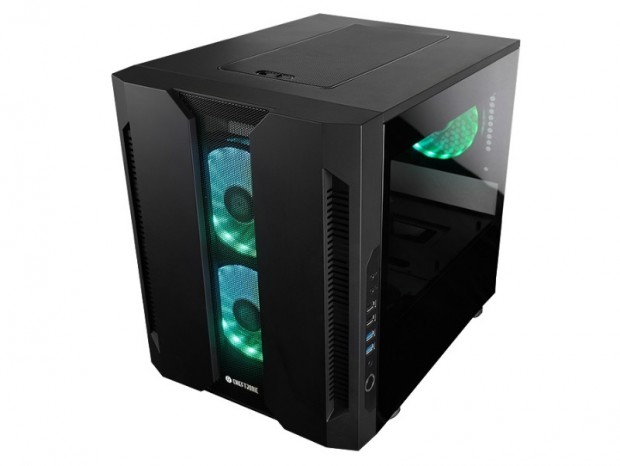 フロントメッシュのCube型MicroATXケース、CHIEFTEC「CHIEFTRONIC M2」