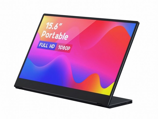 ノートPCとピタリ同角度で並べられる、無段階スタンド搭載のフルHDモバイル液晶が発売