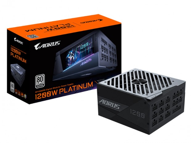 大型LCDを内蔵した、フルモジュラーPLATINUM認証電源がGIGABYTEから