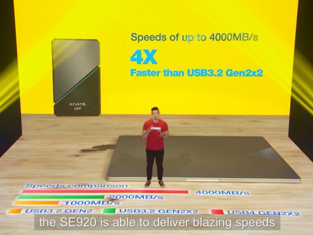 ADATA、4,000MB/secのポータブルSSD「SE920」や12,600MT/sのDDR5メモリ発表