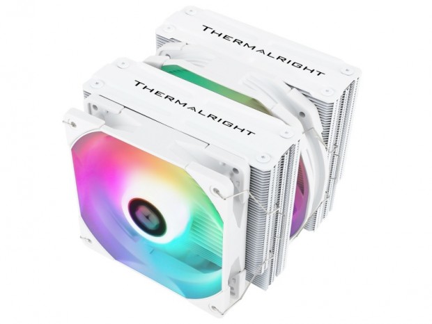 2基のARGBファンを搭載する白いツインタワー型サイドフロークーラーがThermalrightから