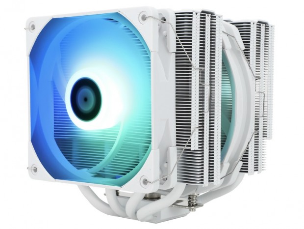 2基のARGBファンを搭載する白いツインタワー型サイドフロークーラーがThermalrightから