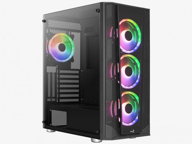 4台のARGBファンを標準装備するミドルタワー、Aerocool「Prism ARGB」