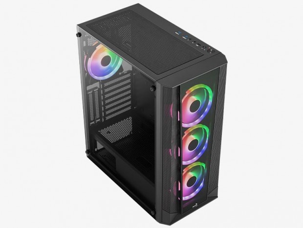 4台のARGBファンを標準装備するミドルタワー、Aerocool「Prism ARGB」