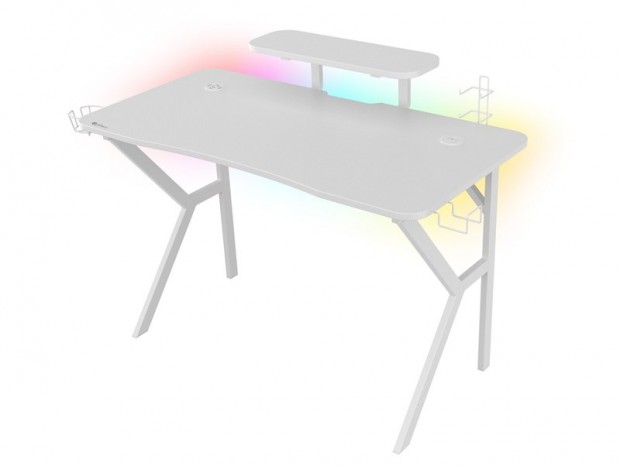 Genesis、ドリンクホルダーやワイヤレス充電器付きゲーミングデスク「HOLM 320 RGB」