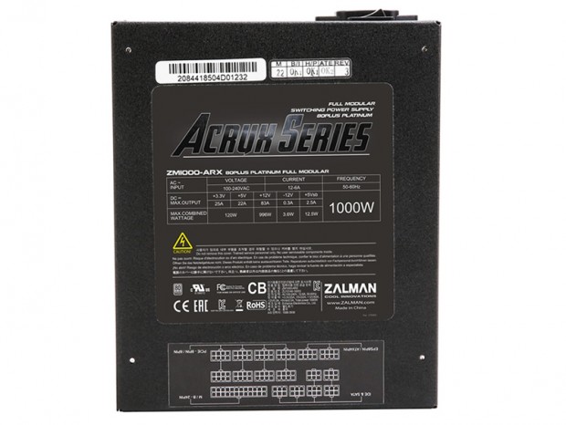 容量1,000Wと1,200Wの80PLUS PLATINUM電源、ZALMAN「ACRUX」シリーズ