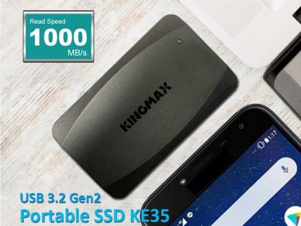 MTBF200万時間のUSB3.2 Gen.2ポータブルSSD、KINGMAX「KE35」シリーズ