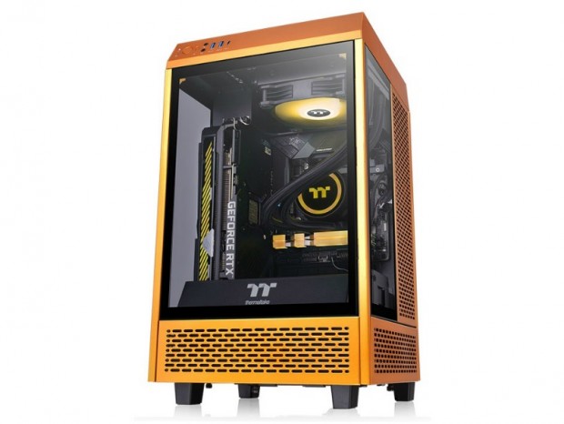 Thermaltake、Mini-ITXケース「The Tower 100」に豪華な新色Metallic Gold登場