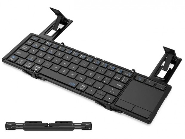 タッチパッド付き折りたたみ式ワイヤレスキーボード、iClever「IC-BK08SE」