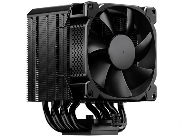 全高125mmの黒いサイドフロー型CPUクーラー、JONSBO「HX6210」