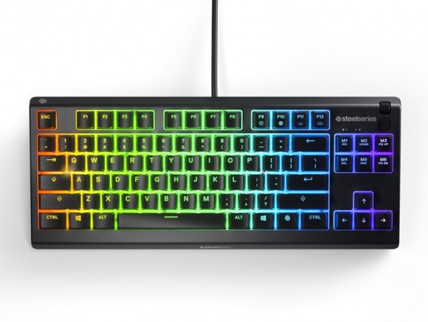 Steelseries、耐水仕様のテンキーレスゲーミングキーボード「Apex 3