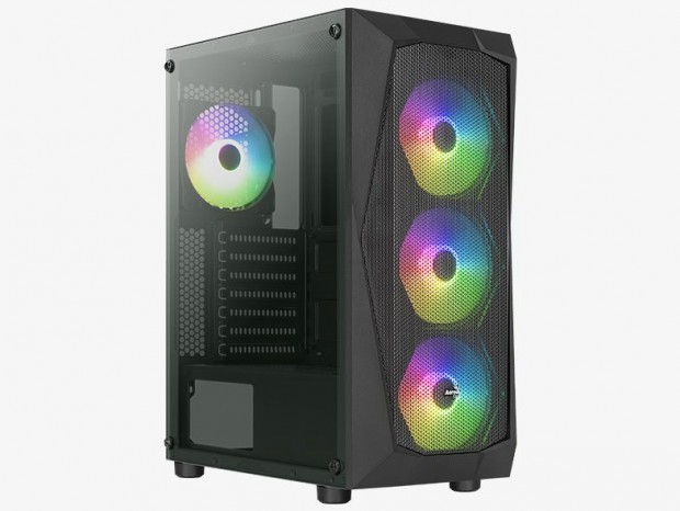 4基のARGBファンを搭載するフロントメッシュミドルタワー、Aerocool「Falcon ARGB」