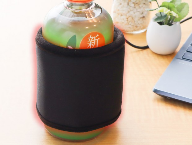 バッテリがセットになった、巻き付けて保温できるドリンク用ウォーマー