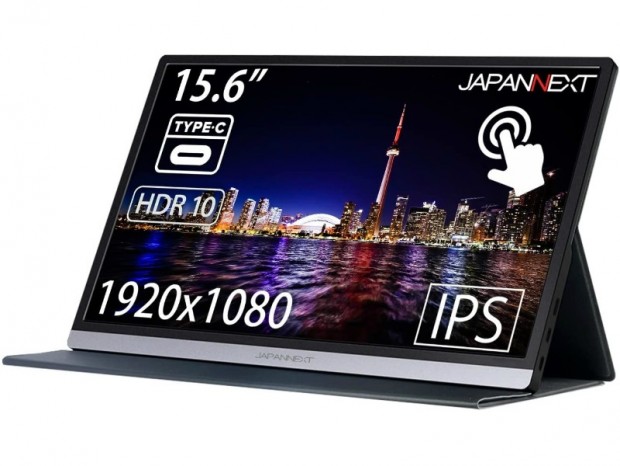 タッチ操作対応の15.6型USB Type-Cモバイル液晶、JAPANNEXT「JN-MD-IPS1563FHDR-T」