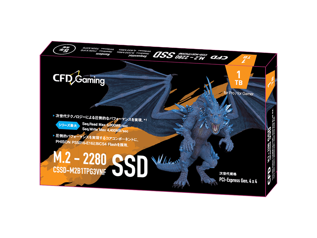 テスト使用 2T NVMe Gen4 SSD CSSD-M2B2TPG3VNF CFD CSSD