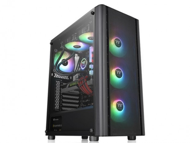 フロントメッシュのミドルタワーPCケース、Thermaltake「V250 TG ARGB Air」
