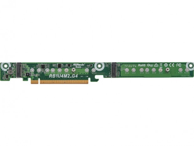 4枚のPCIe4.0 SSDを搭載できる1UライザーカードがASRock Rackから