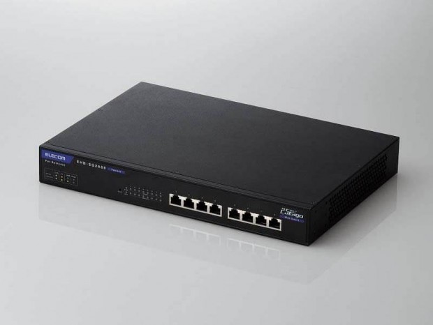 全ポート10ギガビット対応の8ポートスマートスイッチ、エレコム「EHB-SX2A08F」