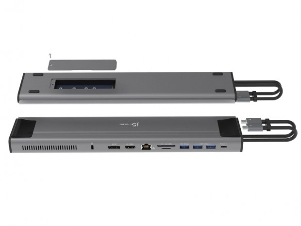 M.2スロットも備えるUSB3.2 Gen.2 Type-C接続の12in1ドック、j5create「JCD552」