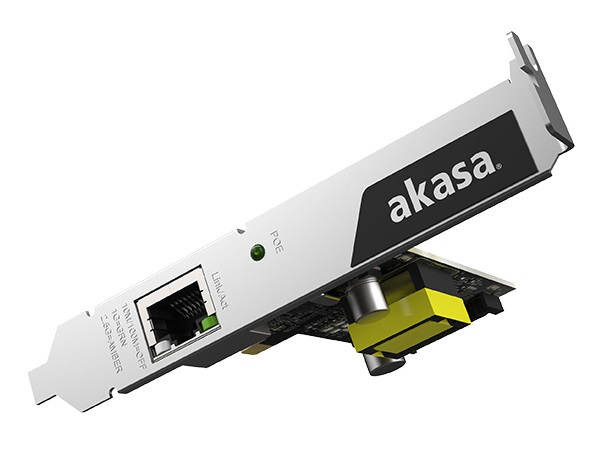 PoE対応の2.5ギガビットLANカード、Akasa「AK-PCCE25-02」
