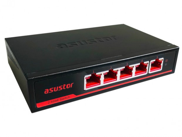 ファンレスメタル筐体採用の2.5ギガビットスイッチングハブ、ASUSTOR「ASW205T」発売