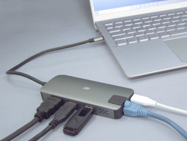 ラトック、USB Type-Cケーブル1本で5つのポートを増設できるマルチアダプタ発売