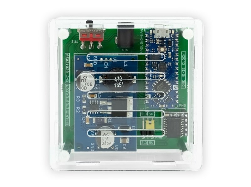 ニキシー管時計 Z573M Z574M混在 6球 完成品　アクリルケース入り ニキシー管時計 Z573M Z574M混在 6球 完成品 アクリルケース入り