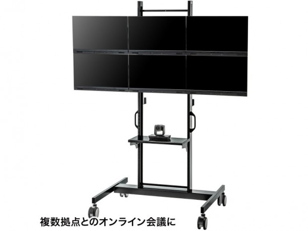 42型液晶を4台搭載できるディスプレイスタンドがサンワサプライから