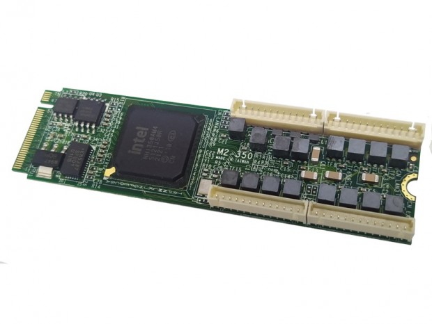 M.2フォームファクタのクアッドギガビットLANアダプタ、COMMELL「M2-3504」