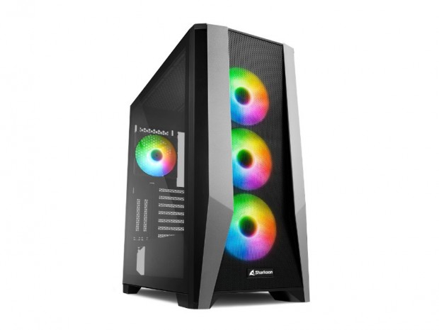 計4基の120mm ARGBファンを備えるミドルタワーPCケース、SHARKOON「TG7M RGB」