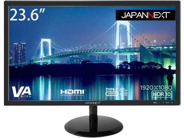 65W給電対応のUSB Type-C搭載23.6型フルHD液晶ディスプレイがJAPANNEXTから