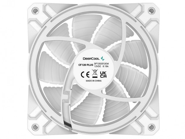ブレードと側面のライティング切り替えに対応する白い120mmファン、Deepcool「CF120 PLUS WH」