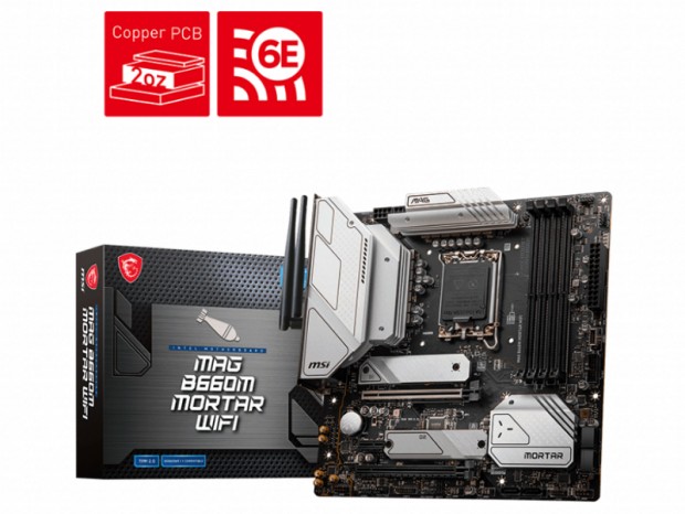 DDR5対応のB660 MicroATXマザーボード、MSI「MAG B660M MORTAR WIFI」