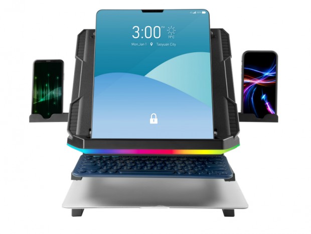ノートPC、スマホ、タブレットを同時に置けるマルチスタンド、ENERMAX「R.T. STAND」