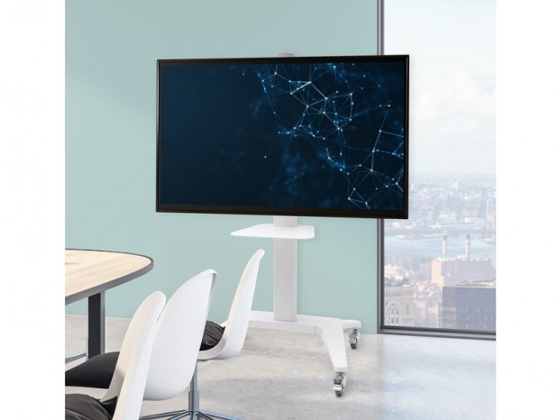 サンワダイレクト、最大65型に対応する移動可能な大画面ディスプレイスタンドを発売