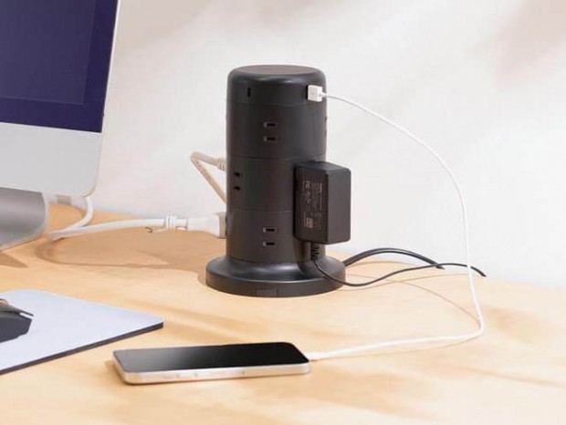 USB Power Delivery対応のUSBポート付きタワー型タップがエレコムから