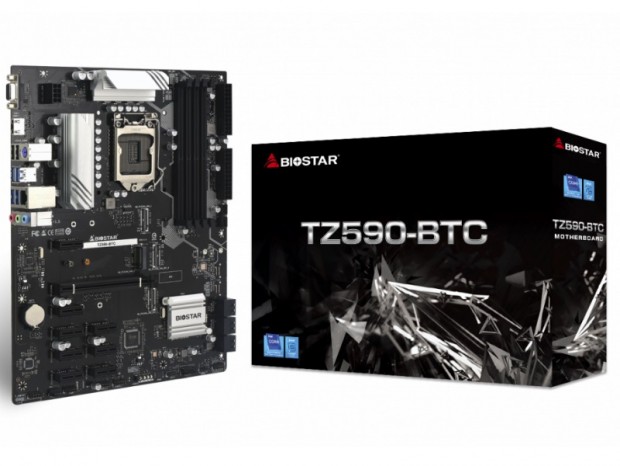 計9本のPCIeスロットを備えるマイニング向けIntel Z590マザー、BIOSTAR「TZ590-BTC」