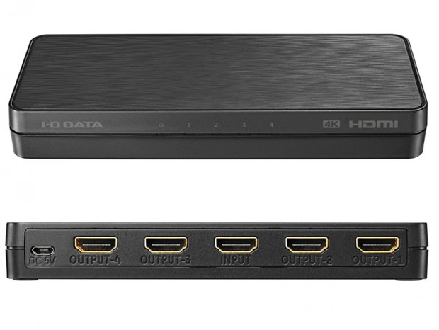 カスケード接続なら最大16台。4台同時出力できる4K対応HDMI分配器