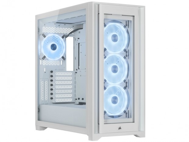 全身真っ白な強化ガラス採用ミドルタワー、CORSAIR「iCUE 5000X RGB QL Edition」