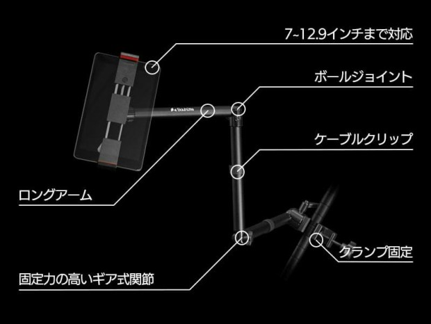 ゴロ寝ゲームの強い味方、ポールマウント型タブレットアームがBauhutte
