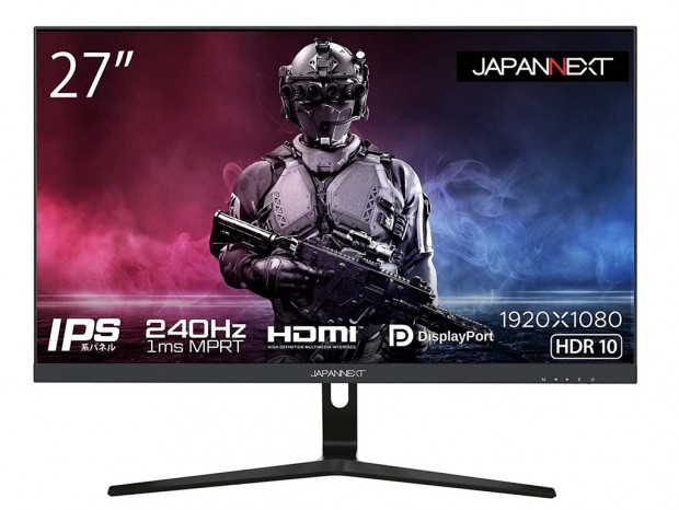 JAPANNEXT、240Hz駆動の27型フルHDゲーミング液晶2製品を3万円台で発売