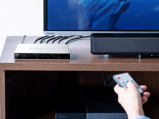 4K/60Hz対応の4入力2出力マトリックスHDMI切替器がサンワダイレクトから