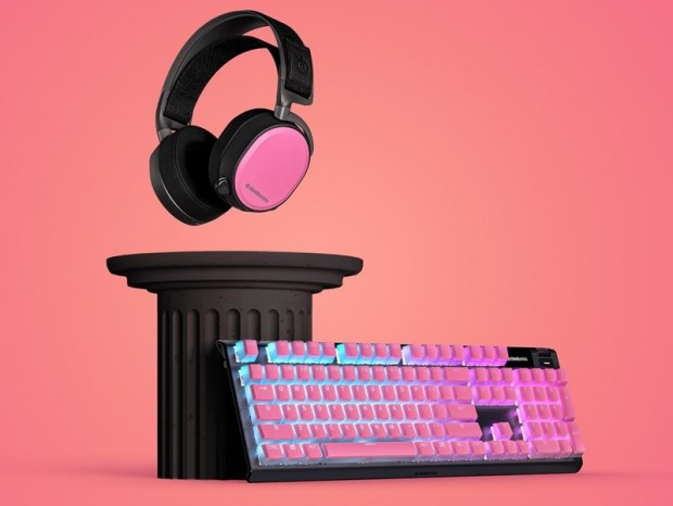 SteelSeries、デスクトップをピンク色に変えるPBTキーキャップ