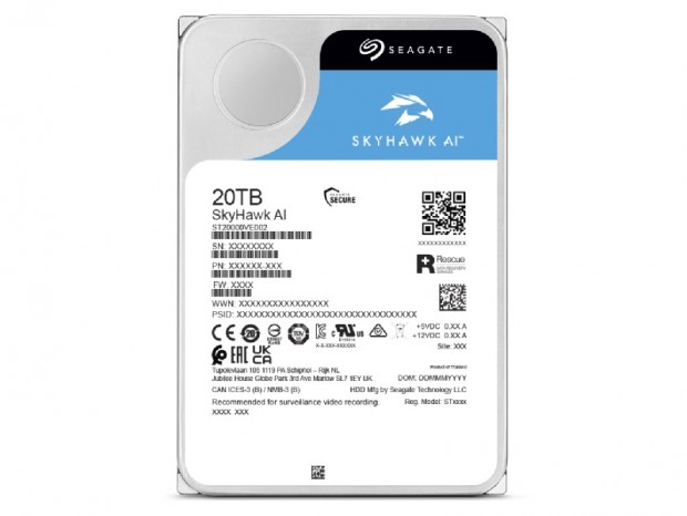 Seagate、AI監視カメラ向けHDD「SkyHawk AI」に20TBモデル追加