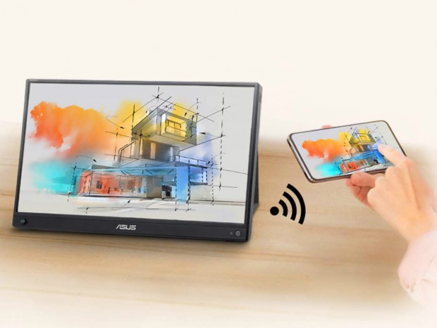 ワイヤレス接続に対応する15.6型モバイル液晶「ASUS ZenScreen GO MB16AWP」