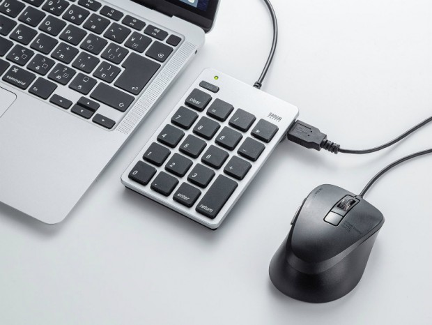 USBハブ機能を備えたType-C接続のアイソレーション型テンキーがサンワサプライから