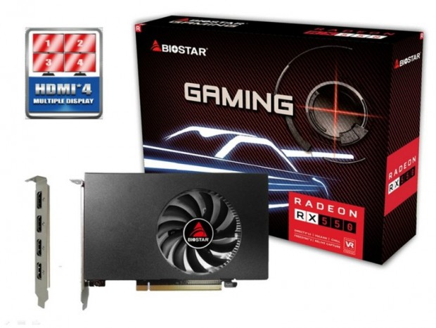 1スロット厚のRadeon RX 550グラフィックスカードがBIOSTARから