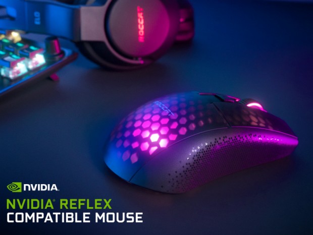 半透明なハニカム構造を採用した軽量ワイヤレスマウス、ROCCAT「Burst