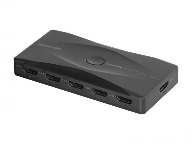 4K2K対応の5ポートHDMIセレクタ、グリーンハウス「GH-HSWM5-BK」