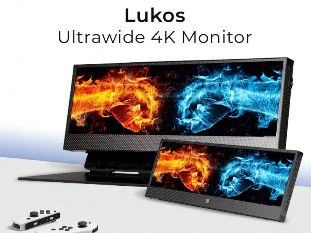 アスペクト比32:9の14型ウルトラワイド4K液晶ディスプレイ「Lukos」